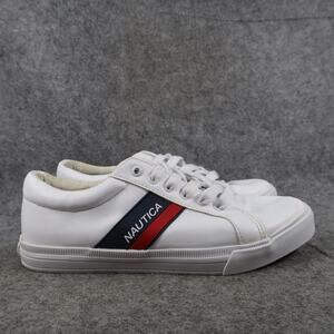 Nautica Shoes Womens 8 Casual Logo Sneaker Lifestyle Lace Up Low White Trainer
